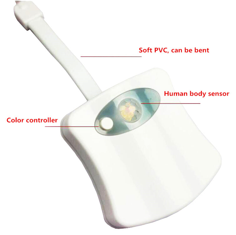 Toilet Induction LED Night Light – Motion-Activated Bathroom Light with Adjustable Colors