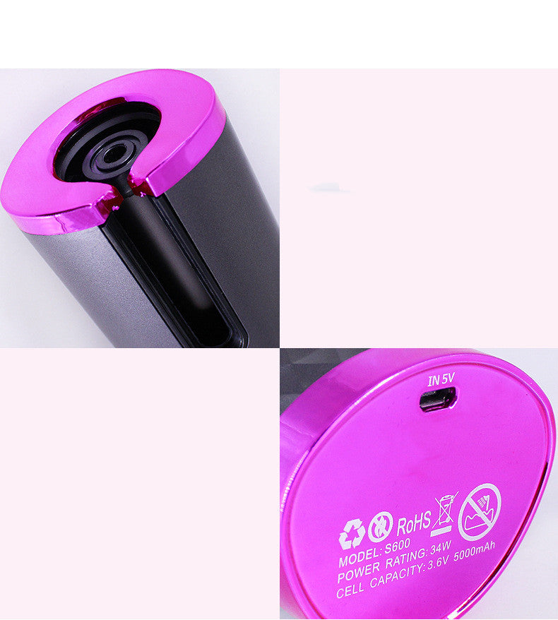 Rechargeable Automatic Hair Curler – Portable Ceramic Curling Iron with LCD Display & Rotating Barrel – USB Rechargeable Cordless Hair Styler