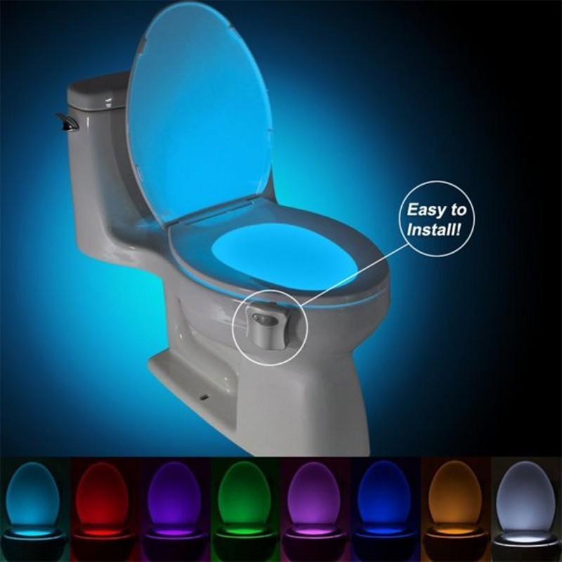 Toilet Induction LED Night Light – Motion-Activated Bathroom Light with Adjustable Colors