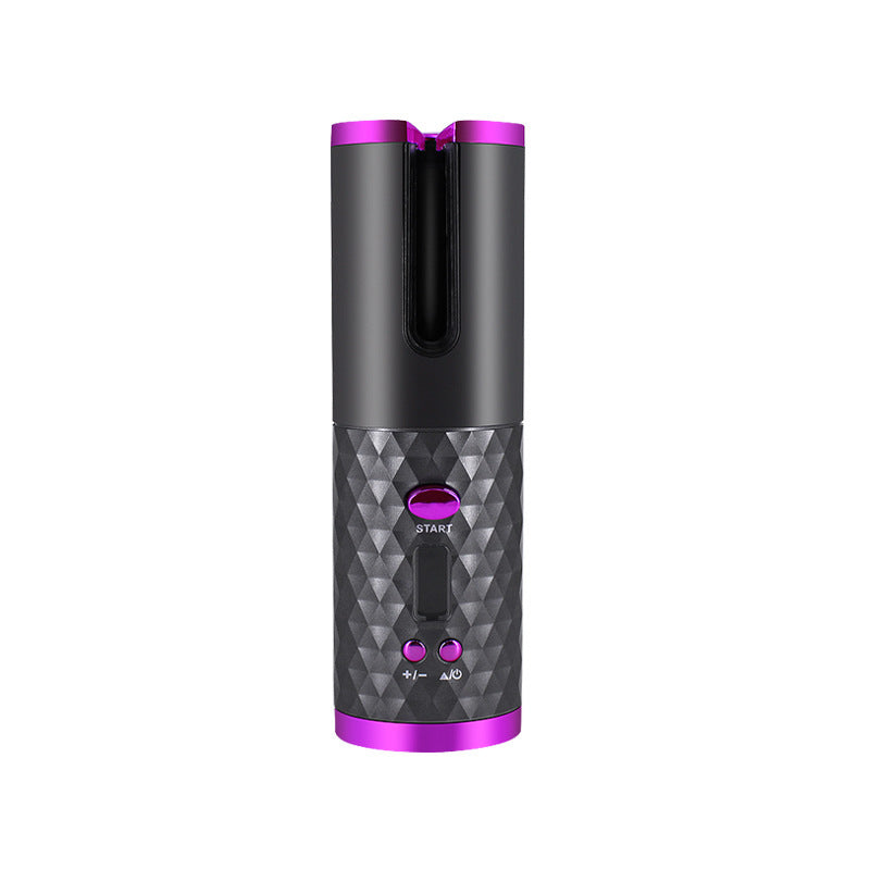 Rechargeable Automatic Hair Curler – Portable Ceramic Curling Iron with LCD Display & Rotating Barrel – USB Rechargeable Cordless Hair Styler