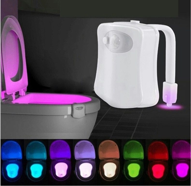 Toilet Induction LED Night Light – Motion-Activated Bathroom Light with Adjustable Colors
