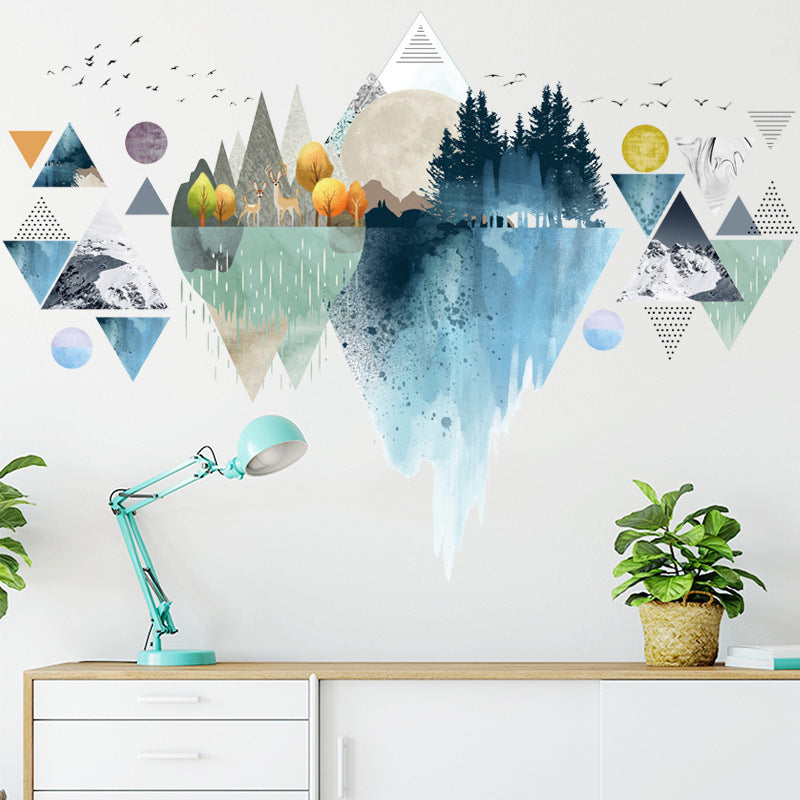 Nordic Triangle Dreamy Mountain Wall Stickers – Vinyl Decals for Living Room & Bedroom Decor