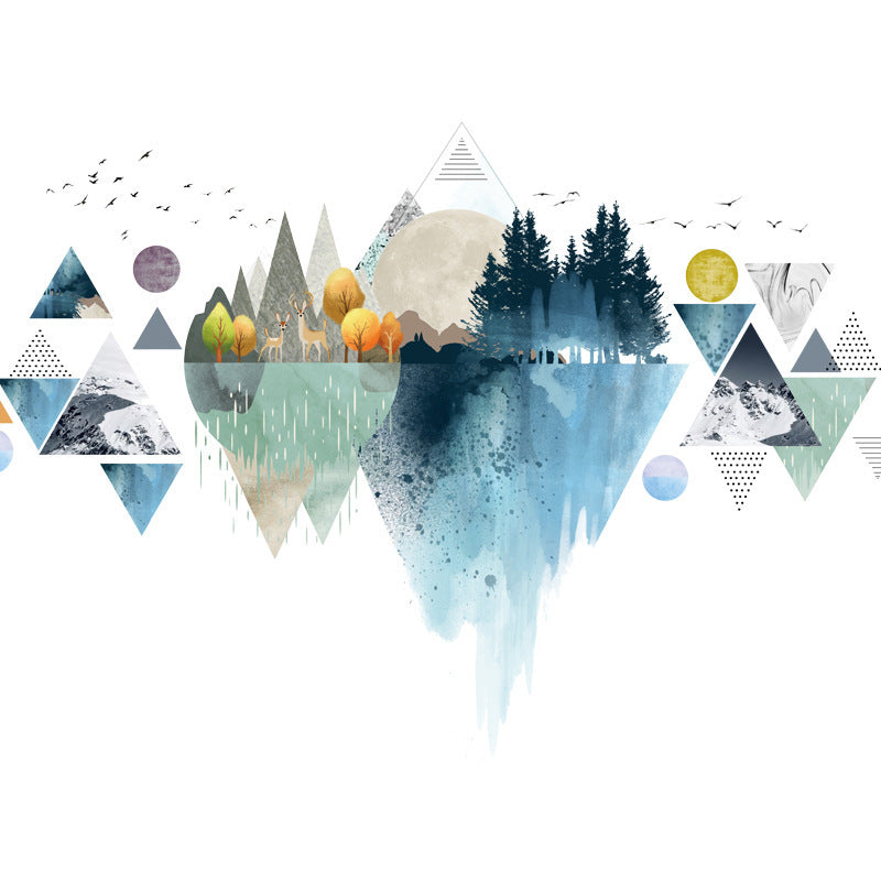 Nordic Triangle Dreamy Mountain Wall Stickers – Vinyl Decals for Living Room & Bedroom Decor