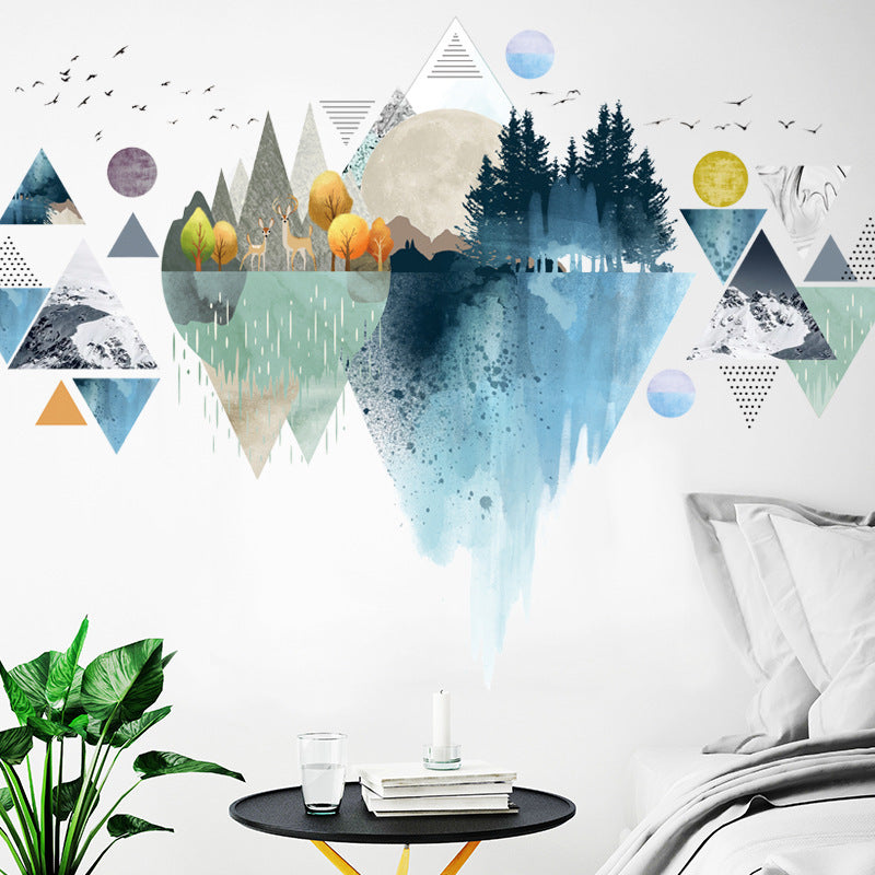 Nordic Triangle Dreamy Mountain Wall Stickers – Vinyl Decals for Living Room & Bedroom Decor