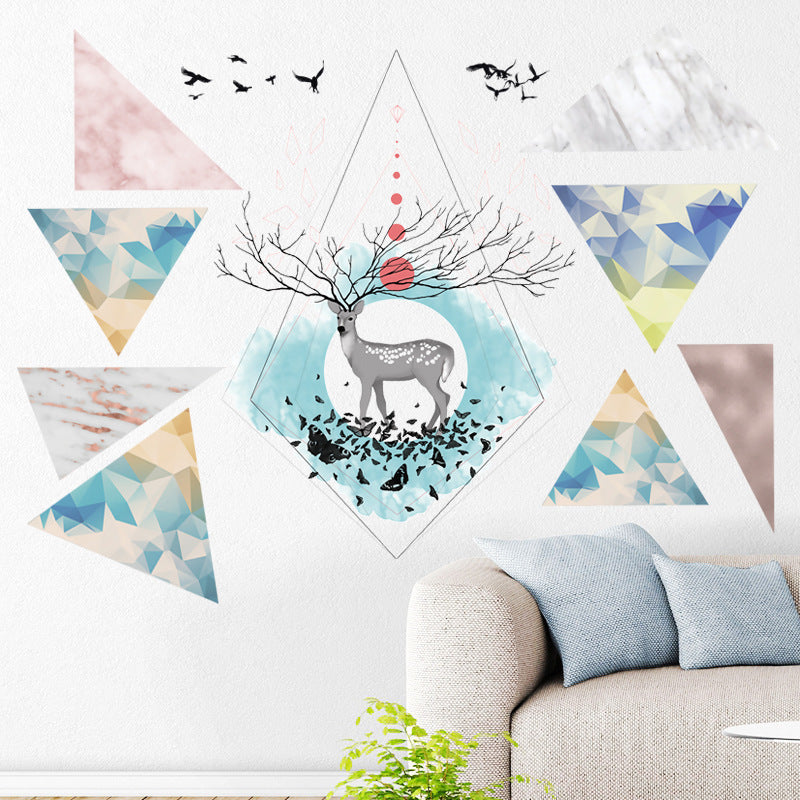 Nordic Triangle Dreamy Mountain Wall Stickers – Vinyl Decals for Living Room & Bedroom Decor