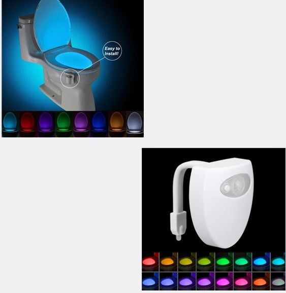 Toilet Induction LED Night Light – Motion-Activated Bathroom Light with Adjustable Colors