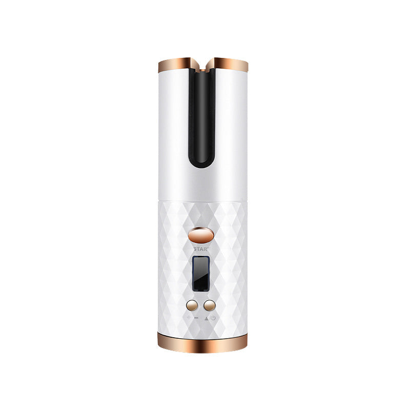 Rechargeable Automatic Hair Curler – Portable Ceramic Curling Iron with LCD Display & Rotating Barrel – USB Rechargeable Cordless Hair Styler
