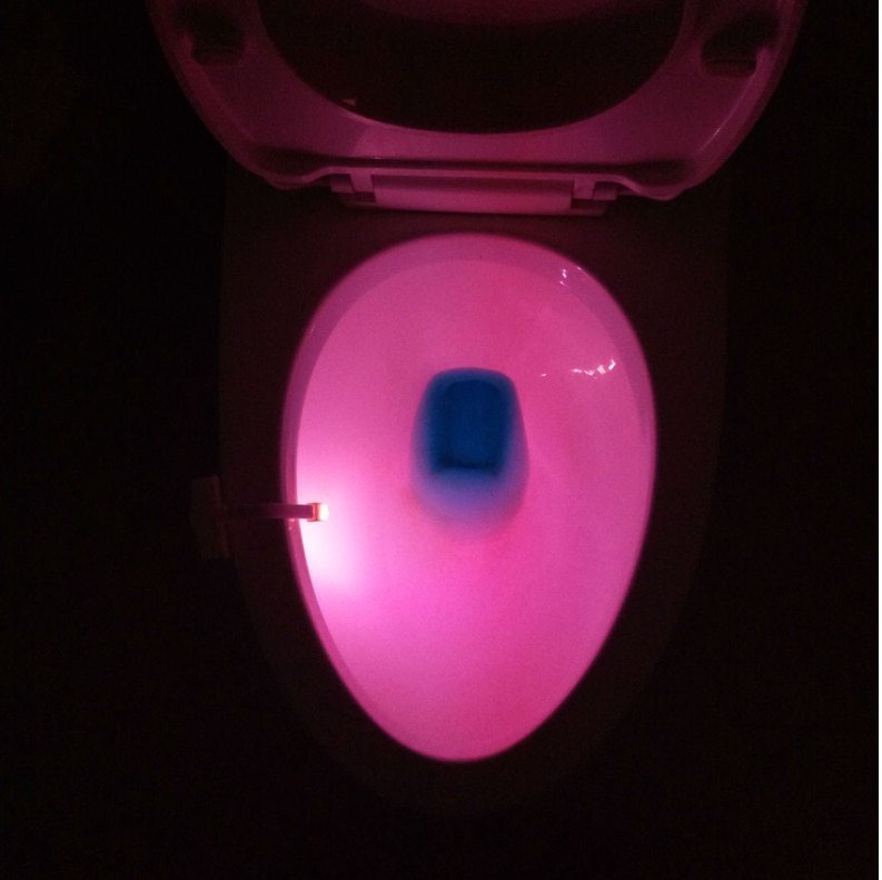 Toilet Induction LED Night Light – Motion-Activated Bathroom Light with Adjustable Colors