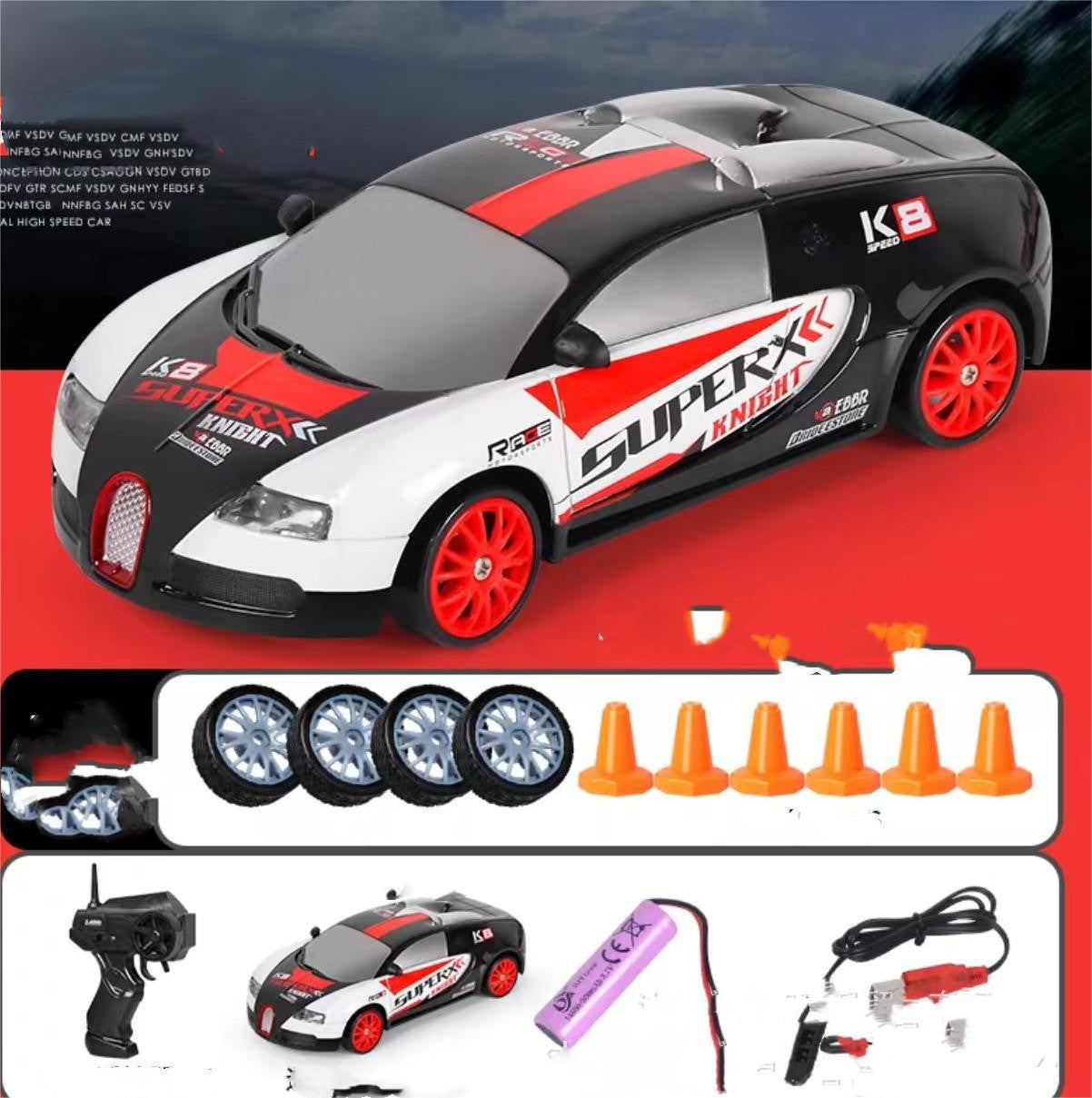 2.4GHz 4WD RC Drift Car – 1:24 Scale Remote Control GTR AE86 Model with LED Lights