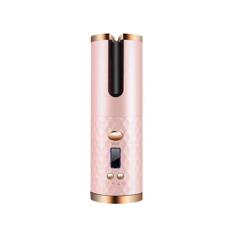 Rechargeable Automatic Hair Curler – Portable Ceramic Curling Iron with LCD Display & Rotating Barrel – USB Rechargeable Cordless Hair Styler