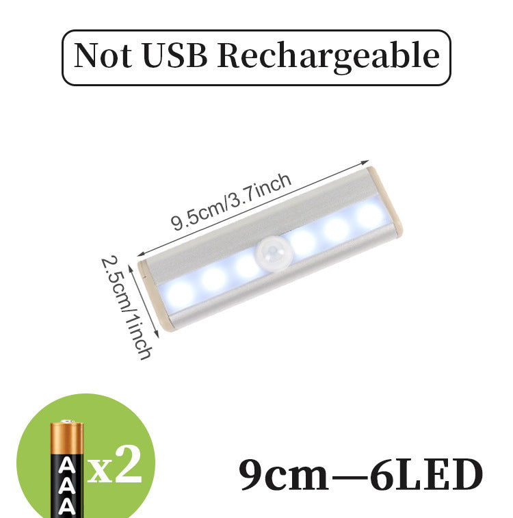 LED Sensor Light Bar – Motion-Activated Under-Cabinet Lighting with USB Rechargeable Battery