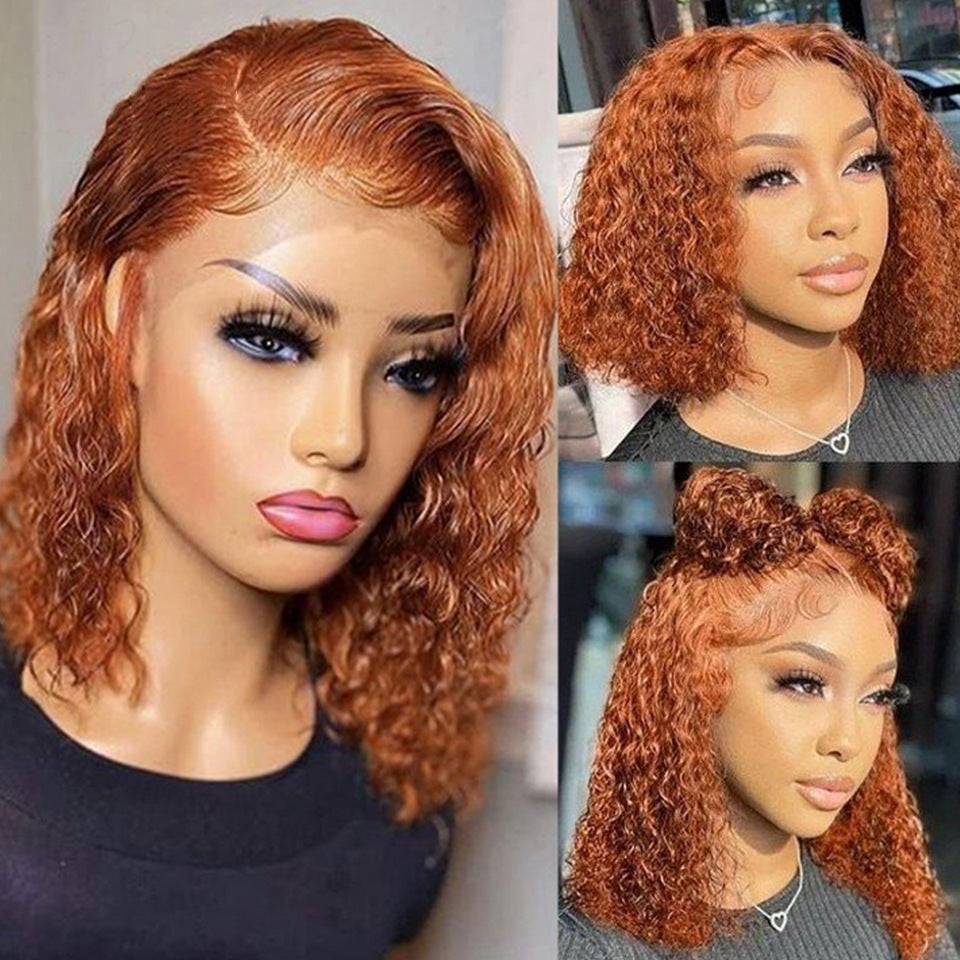 "Human Hair Bob Wig - Water Wave Style