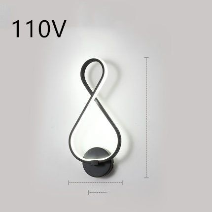Nordic Minimalist LED Wall Lamp – Modern Iron Bedside Light Fixture for Bedroom & Living Room