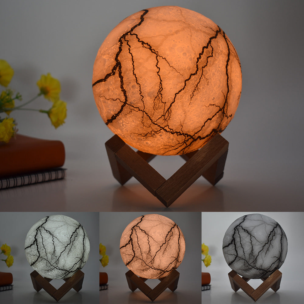3D Moon Lamp Night Light - Painted LED Lightning Design
