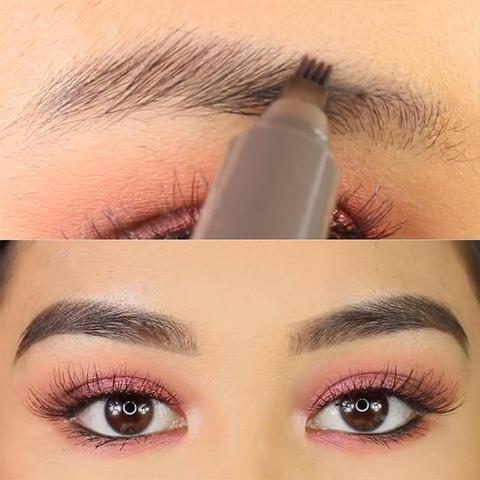 Waterproof Natural Eyebrow Pen – 4-Point Microblading Fork Tip Tattoo Pencil