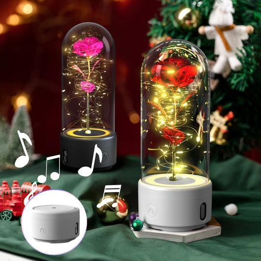 Creative 2-in-1 Rose Flowers LED Light & Bluetooth Speaker – Perfect Valentine's Day Gift