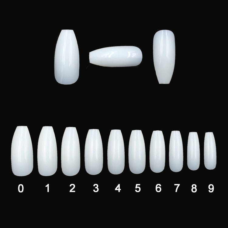 500-Piece Transparent & Natural Fake Nail Tips – 10 Sizes, ABS Acrylic for DIY & Salon Use