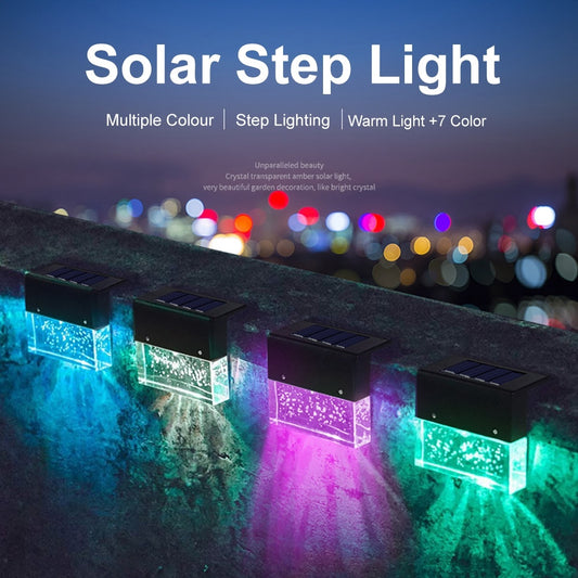 Waterproof RGB LED Solar Step & Fence Light – IP65 Outdoor Decorative Lighting with Dual Modes
