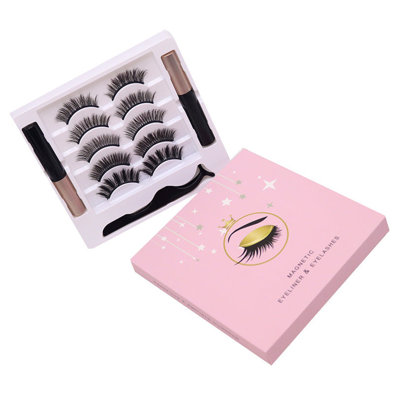 Magnetic Eyelashes & Eyeliner Kit – Reusable 3D Faux Mink Lashes with Waterproof Magnetic Liner & Applicator