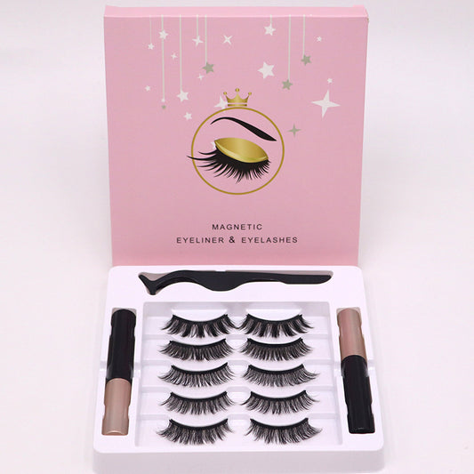 Magnetic Eyelashes & Eyeliner Kit – Reusable 3D Faux Mink Lashes with Waterproof Magnetic Liner & Applicator