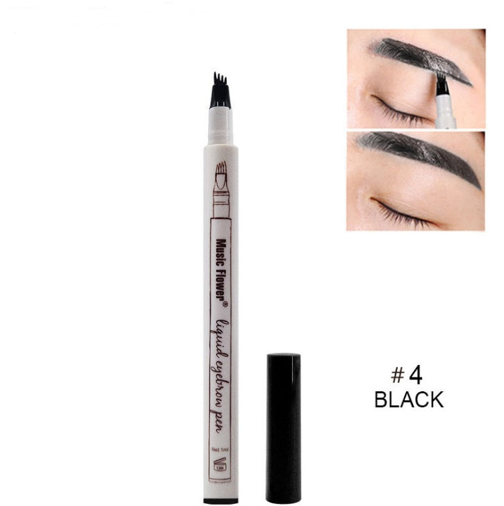 Waterproof Natural Eyebrow Pen – 4-Point Microblading Fork Tip Tattoo Pencil