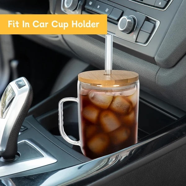 40 oz Glass Tumbler with Handle & Straw - Versatile Drinkware
