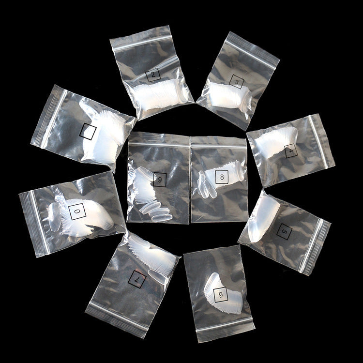 500-Piece Transparent & Natural Fake Nail Tips – 10 Sizes, ABS Acrylic for DIY & Salon Use