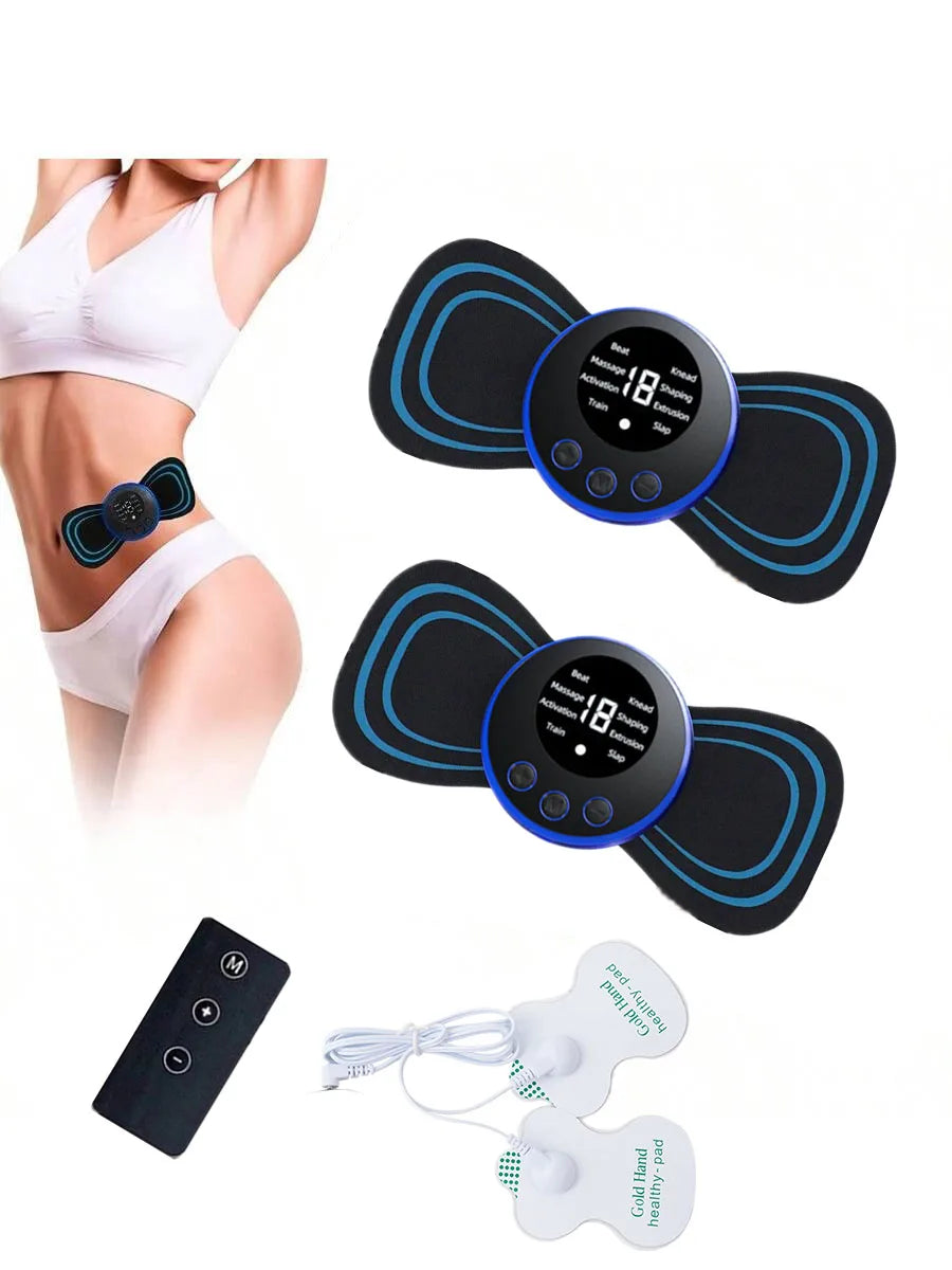 8 Modes Rechargeable Neck Massager with Remote Control EMS Low Frequency Pulse Massager For Muscle Relaxation Relief The Pain