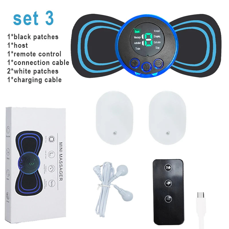 8 Modes Rechargeable Neck Massager with Remote Control EMS Low Frequency Pulse Massager For Muscle Relaxation Relief The Pain