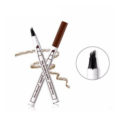Waterproof Natural Eyebrow Pen – 4-Point Microblading Fork Tip Tattoo Pencil