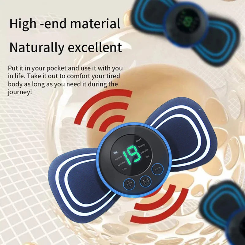 8 Modes Rechargeable Neck Massager with Remote Control EMS Low Frequency Pulse Massager For Muscle Relaxation Relief The Pain