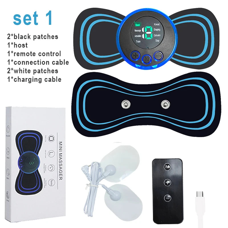 8 Modes Rechargeable Neck Massager with Remote Control EMS Low Frequency Pulse Massager For Muscle Relaxation Relief The Pain
