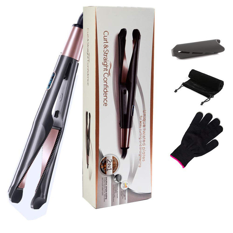 2-in-1 Hair Straightener & Curler - Tourmaline Ceramic Flat Iron