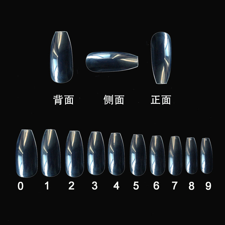 500-Piece Transparent & Natural Fake Nail Tips – 10 Sizes, ABS Acrylic for DIY & Salon Use