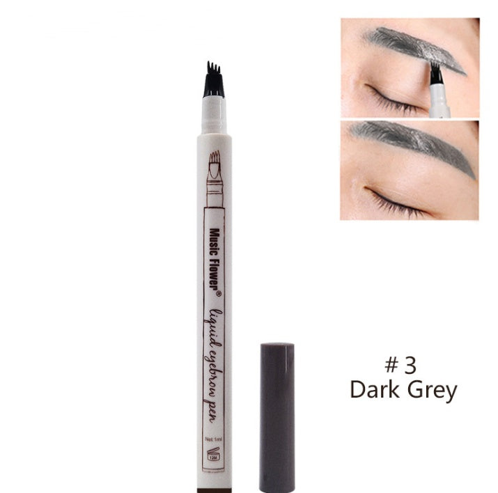 Waterproof Natural Eyebrow Pen – 4-Point Microblading Fork Tip Tattoo Pencil
