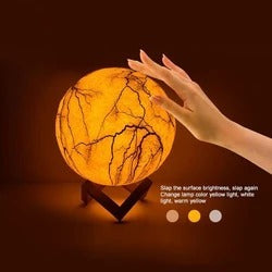3D Moon Lamp Night Light - Painted LED Lightning Design