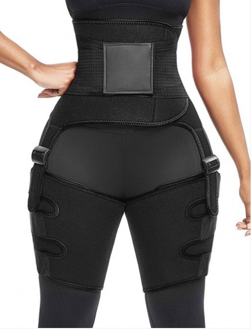 Adjustable Sports Waist Belt with Leg Straps – Neoprene Body Shaper for Enhanced Sweat & Support