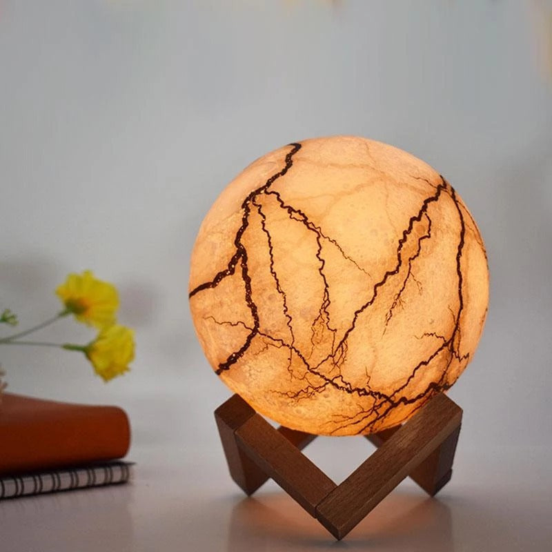 3D Moon Lamp Night Light - Painted LED Lightning Design