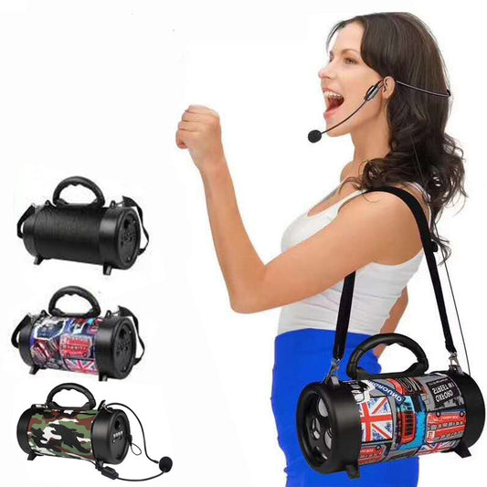 Outdoor Wireless Bluetooth Speaker with Portable Strap & Built-in Microphone
