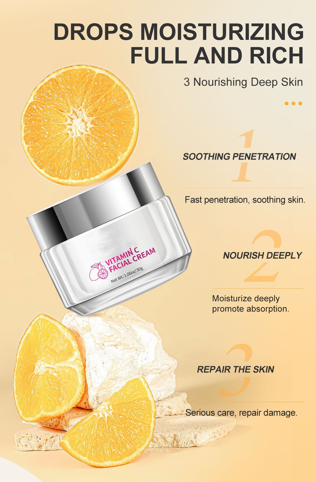 Vitamin C Face Cream – Brightening & Anti-Aging Daily Moisturizer with Hyaluronic Acid