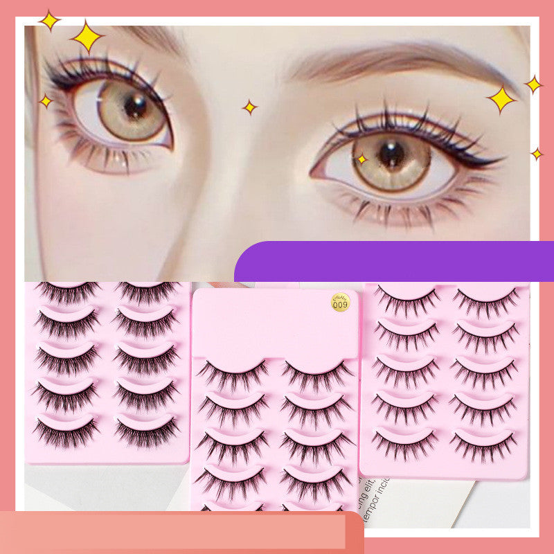 5 Pairs Manga-Inspired False Eyelashes – Natural Wispy Korean Anime Cosplay Lashes