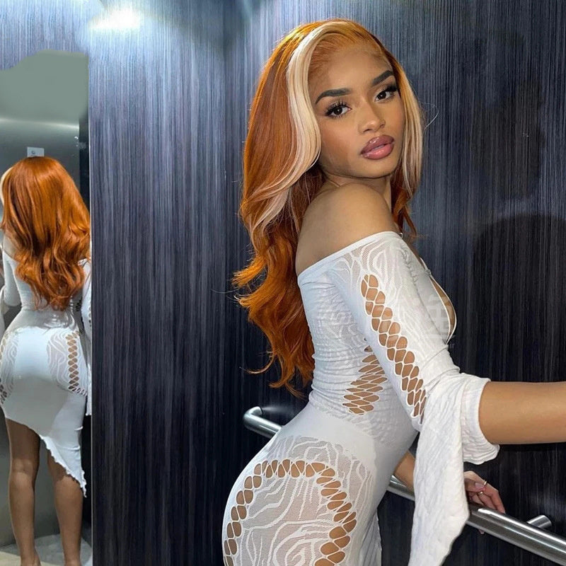 4x4 Human Hair Wig with Highlights - Natural Look & Versatile Styling