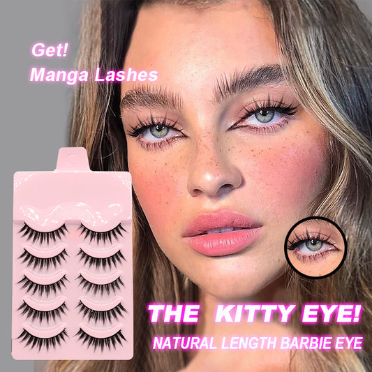 5 Pairs Manga-Inspired False Eyelashes – Natural Wispy Korean Anime Cosplay Lashes